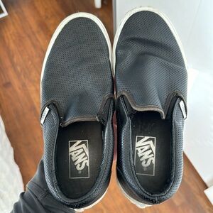 Leather vans slip on